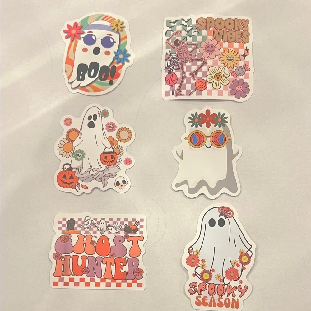 Spooky Vibes Ghost Stickers Set
